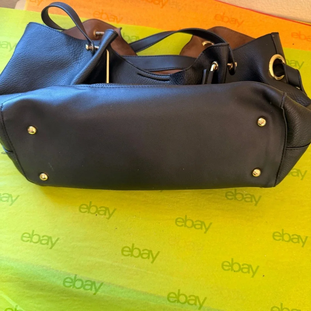 Sondra Roberts Squared Hobo Bag Womens Large Black inner pouch Quiet Luxury Chic